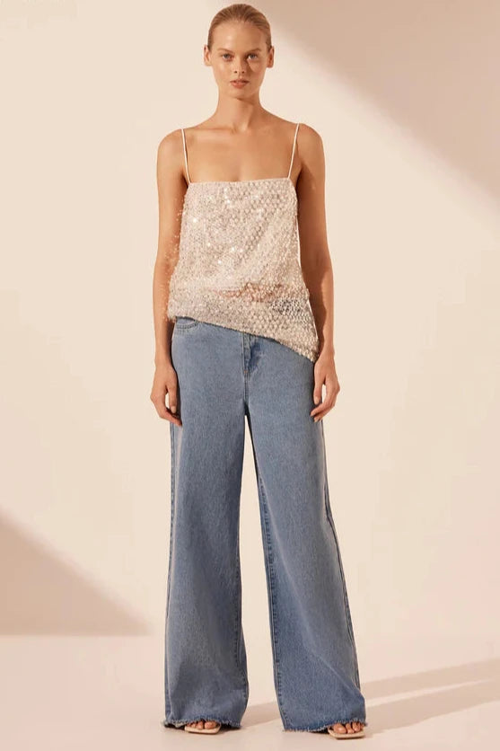 Asteri Long Line Cami - Silver