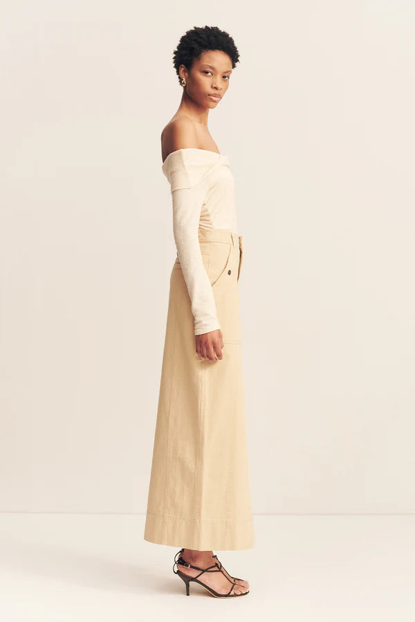 Ariana Front Split Maxi Skirt - Sand