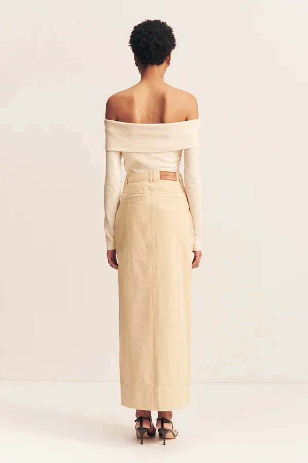 Ariana Front Split Maxi Skirt - Sand
