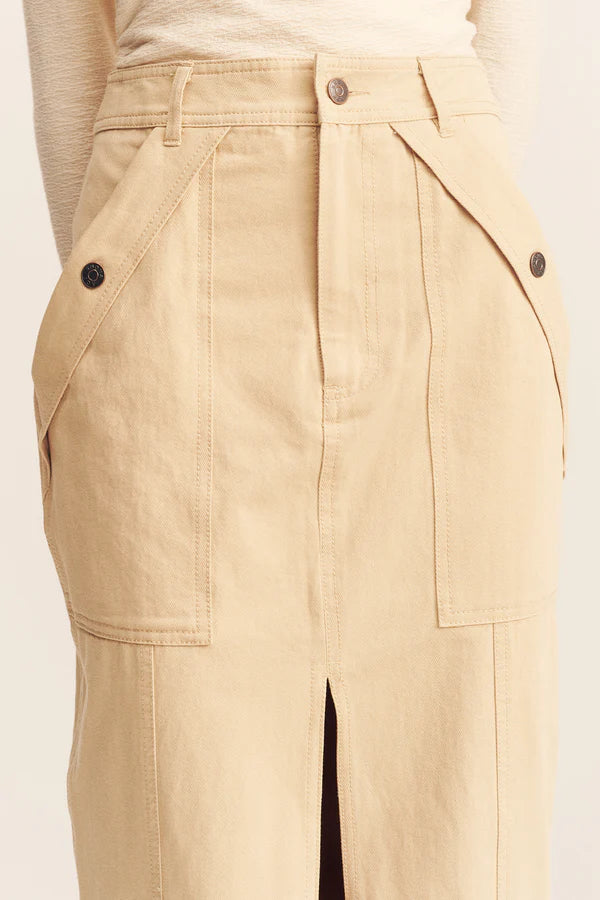 Ariana Front Split Maxi Skirt - Sand