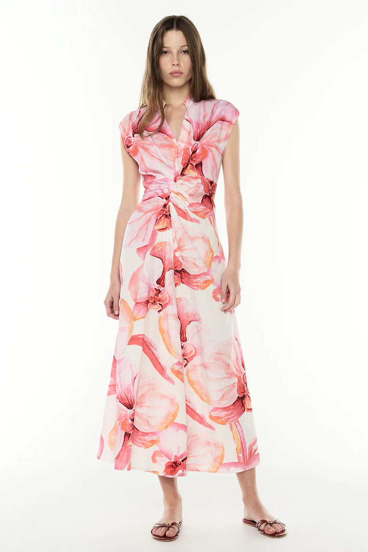 Still Life Midi Dress - Pink/Melon
