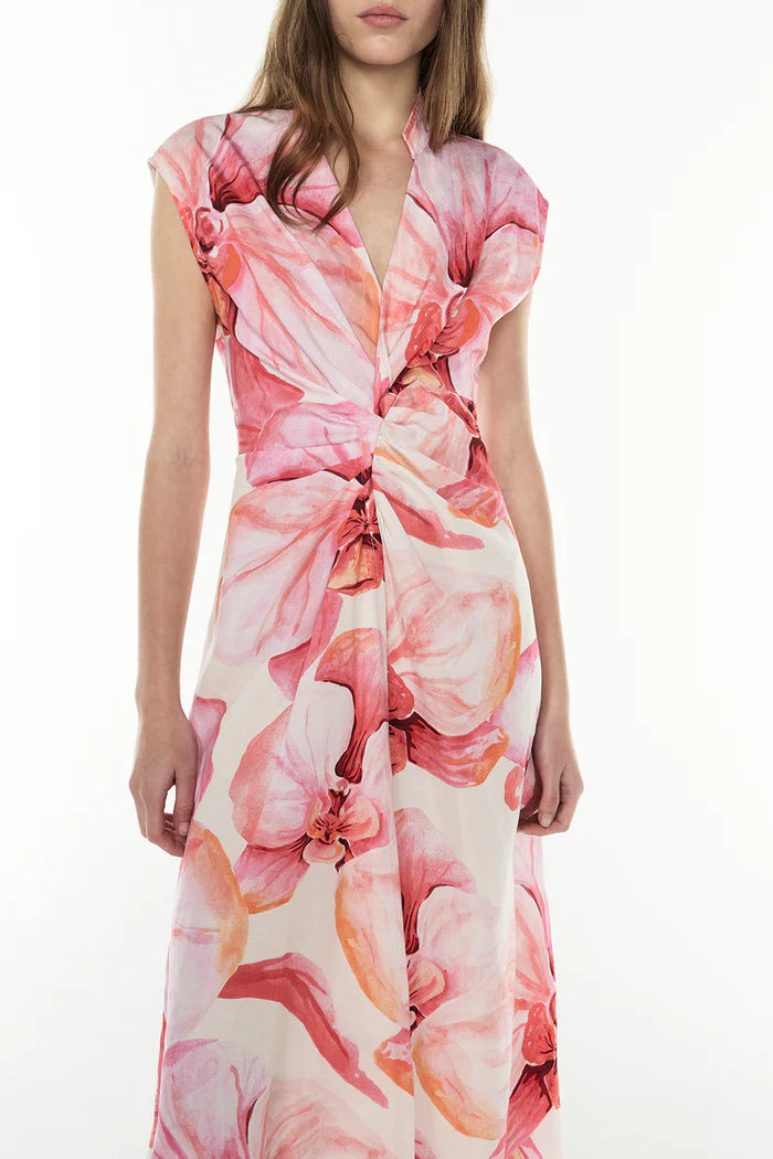 Still Life Midi Dress - Pink/Melon