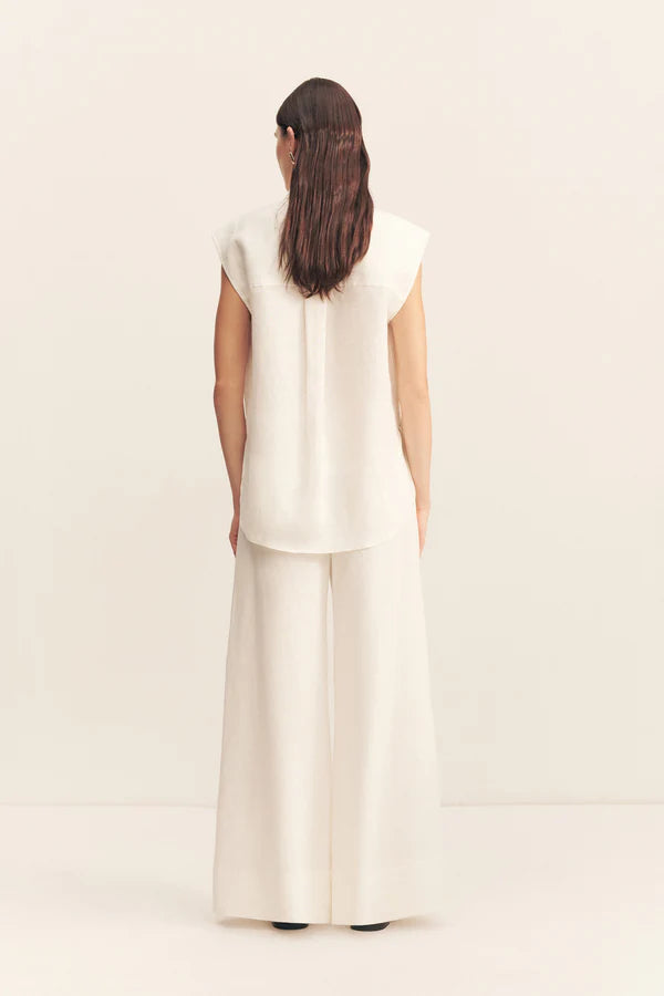 Wellington Sleeveless Shirt - Ivory