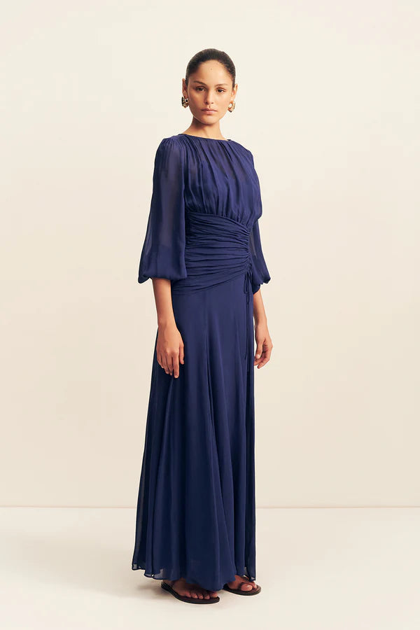 Romy Nigh Neck Maxi Dress - Midnight
