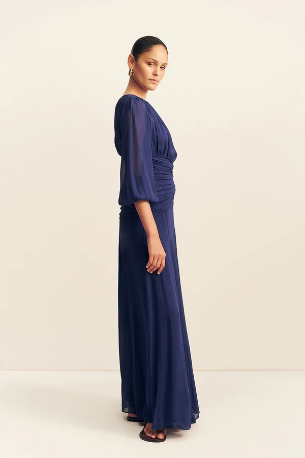 Romy Nigh Neck Maxi Dress - Midnight