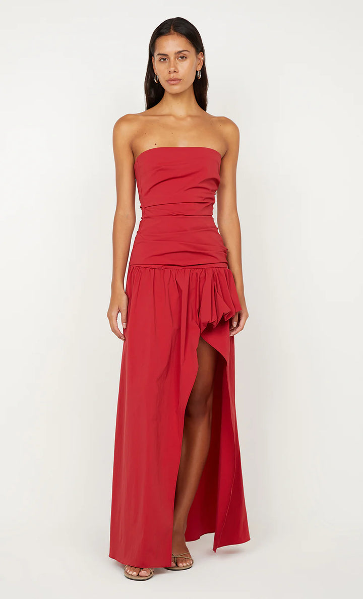 Dante Strapless Maxi Dress - Cherry