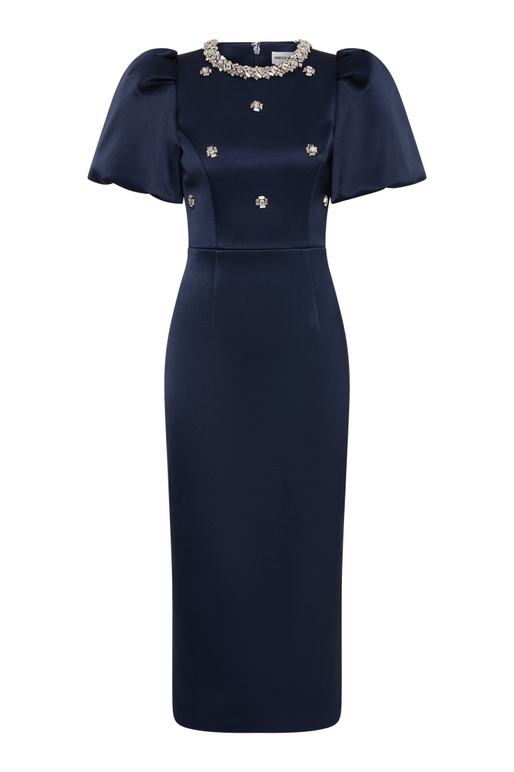 Alya S/S Midi Dress - Navy