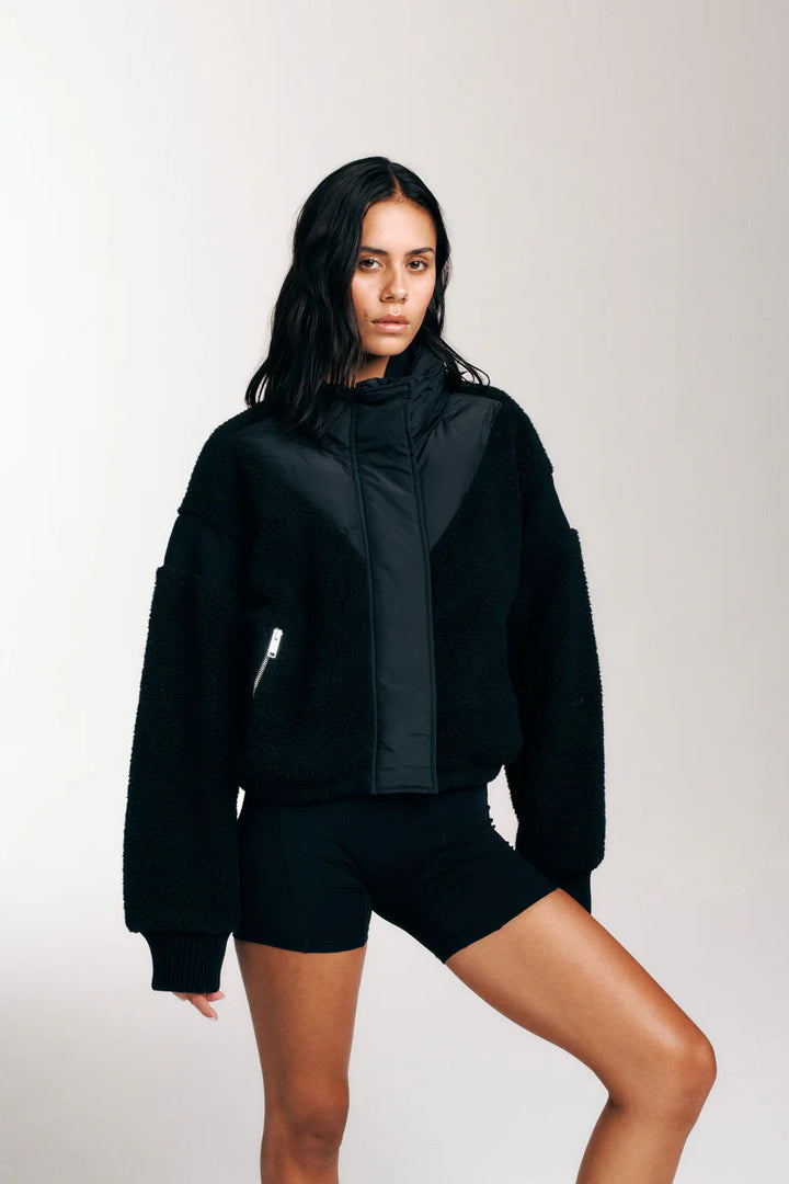 District Crop Jacket  - Black