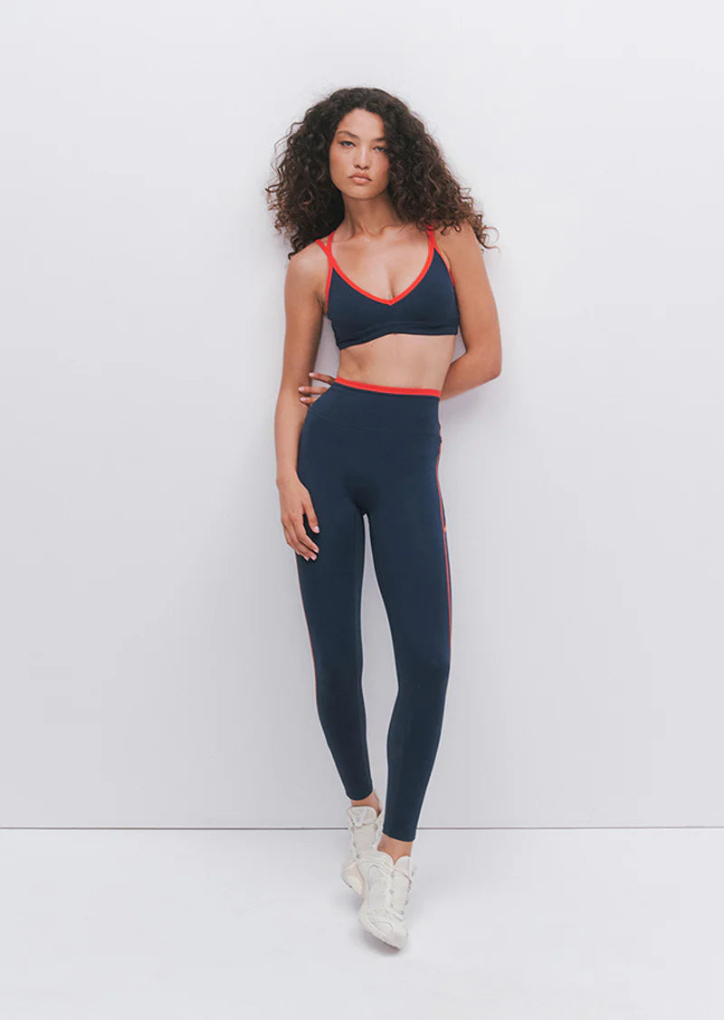 Rapid Full Length Legging - Dark Navy/College Red