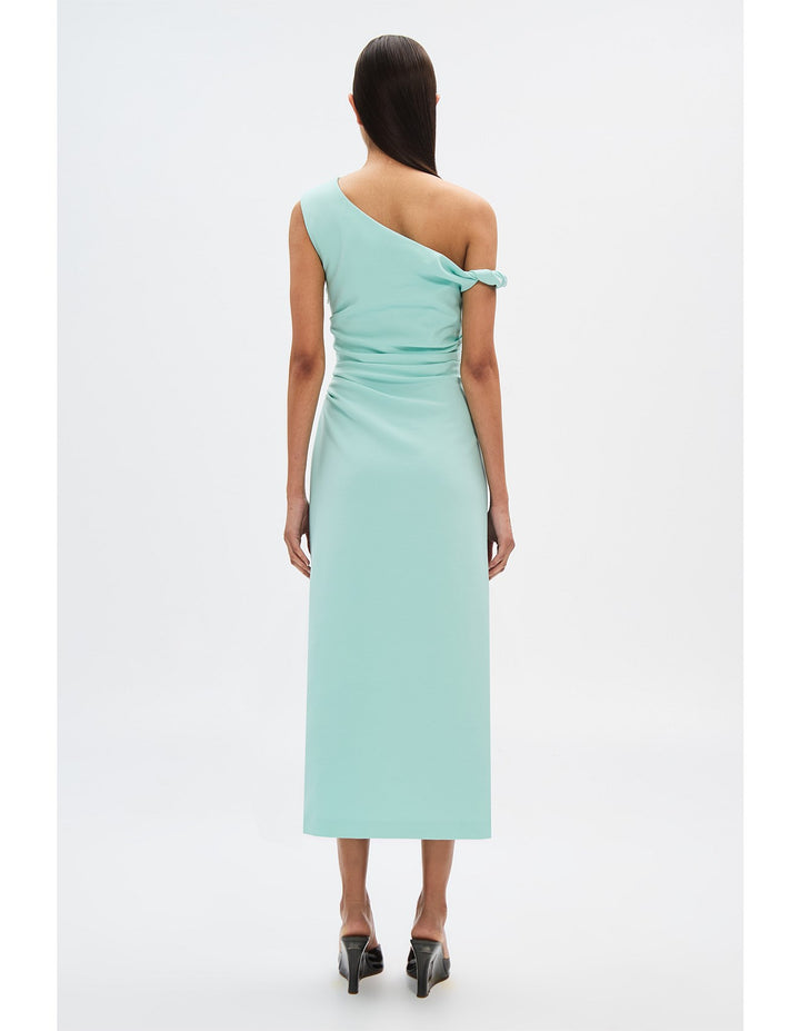 The Gaia Twill Midi Dress - Pale Aqua