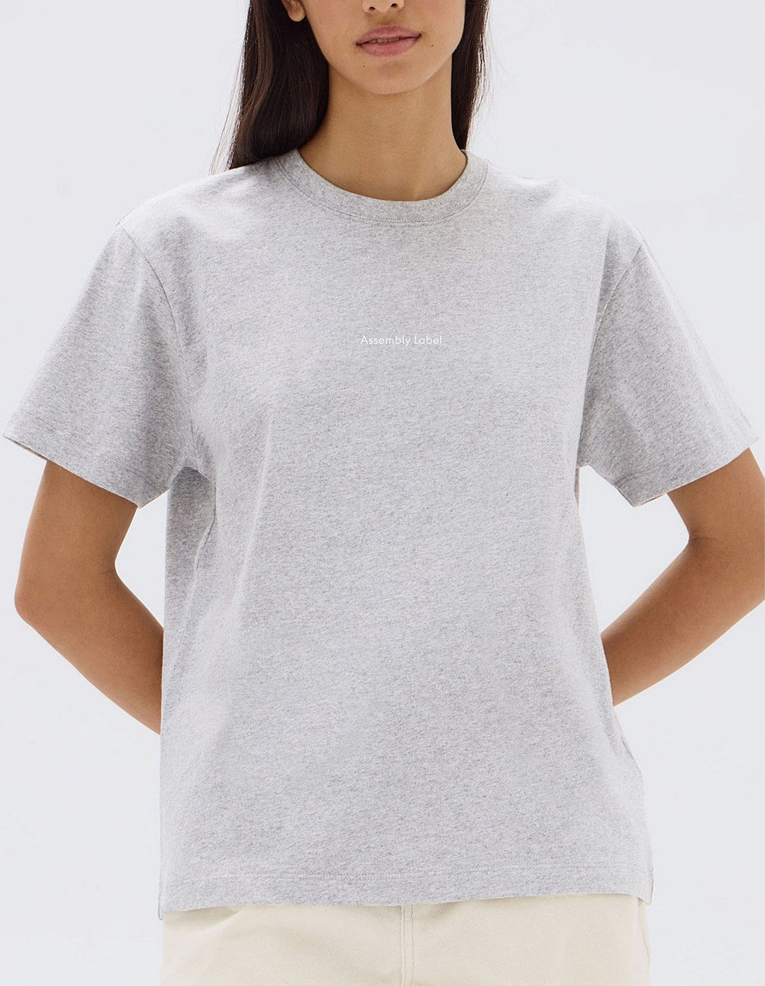 Womens Atelier Logo Tee - Heather Grey Marle