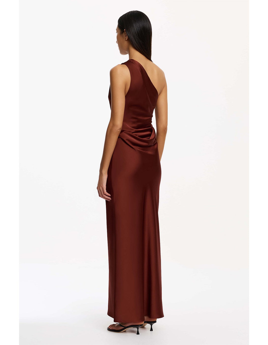 Angela One Shoulder Maxi Dress - Carob