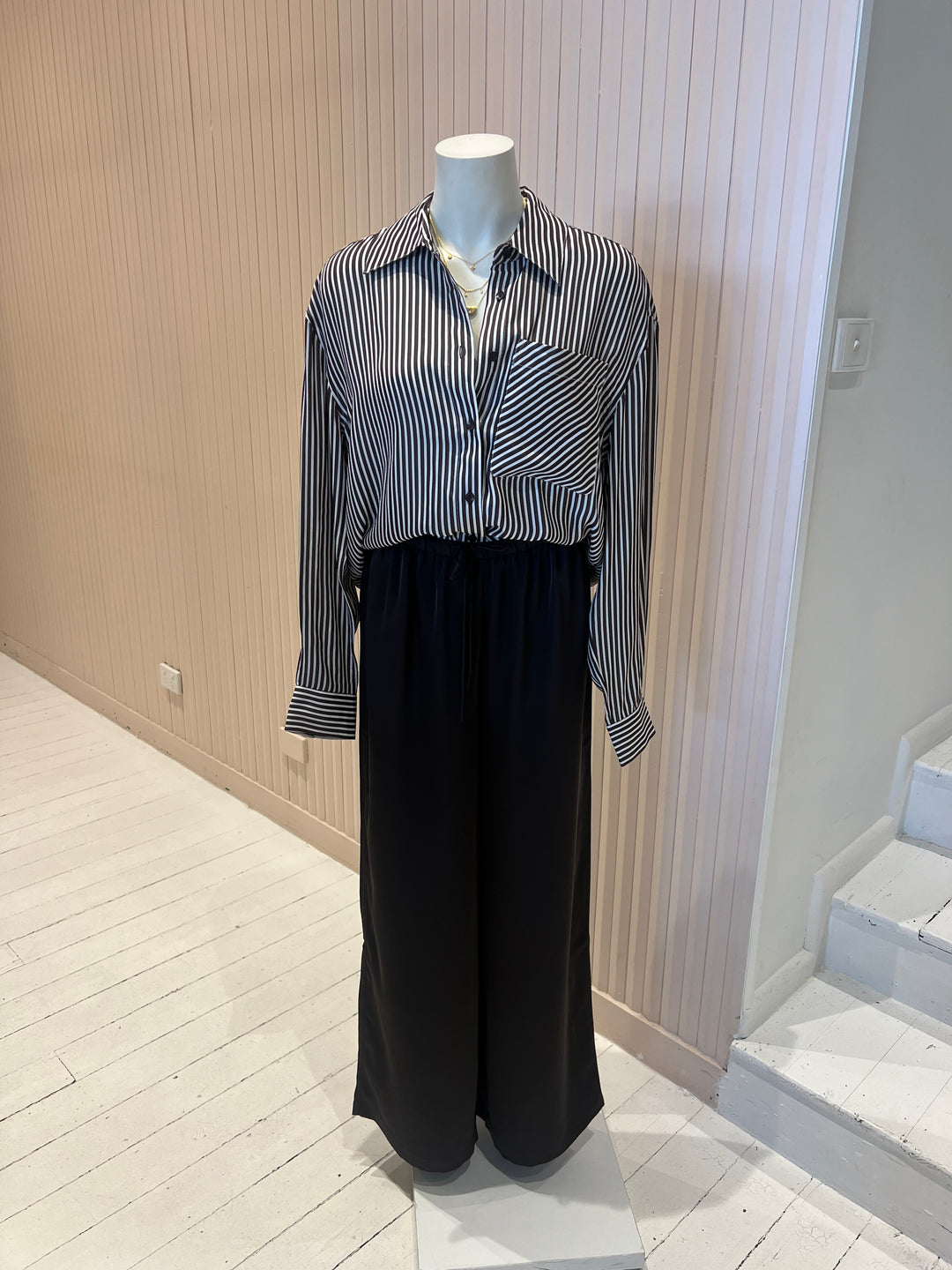 Jamie Stripe Shirt - Brown Stripe