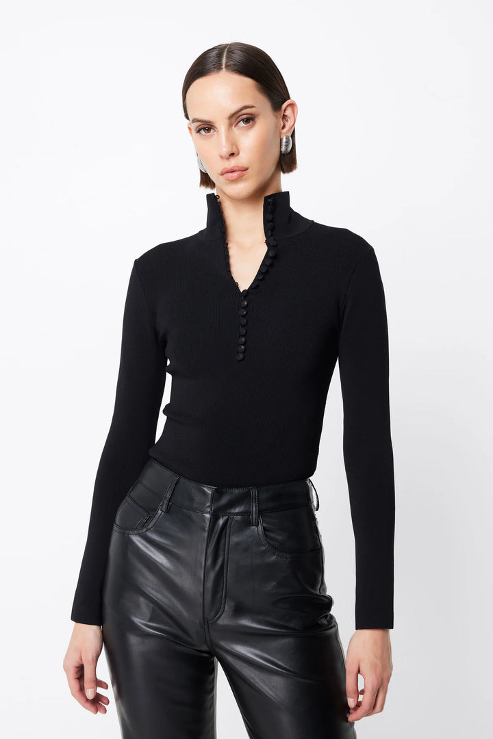 Mayfair Long Sleeve Top - Black