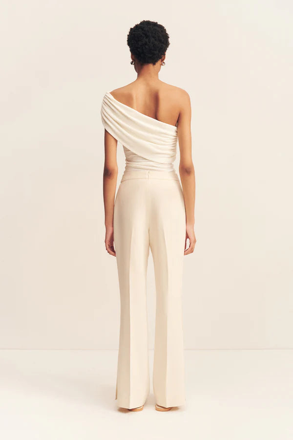 Irena Side Split Button Pant - Rice