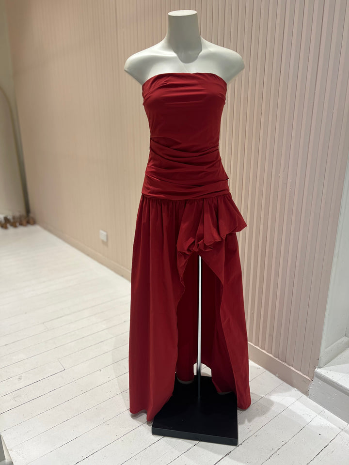 Dante Strapless Maxi Dress - Cherry