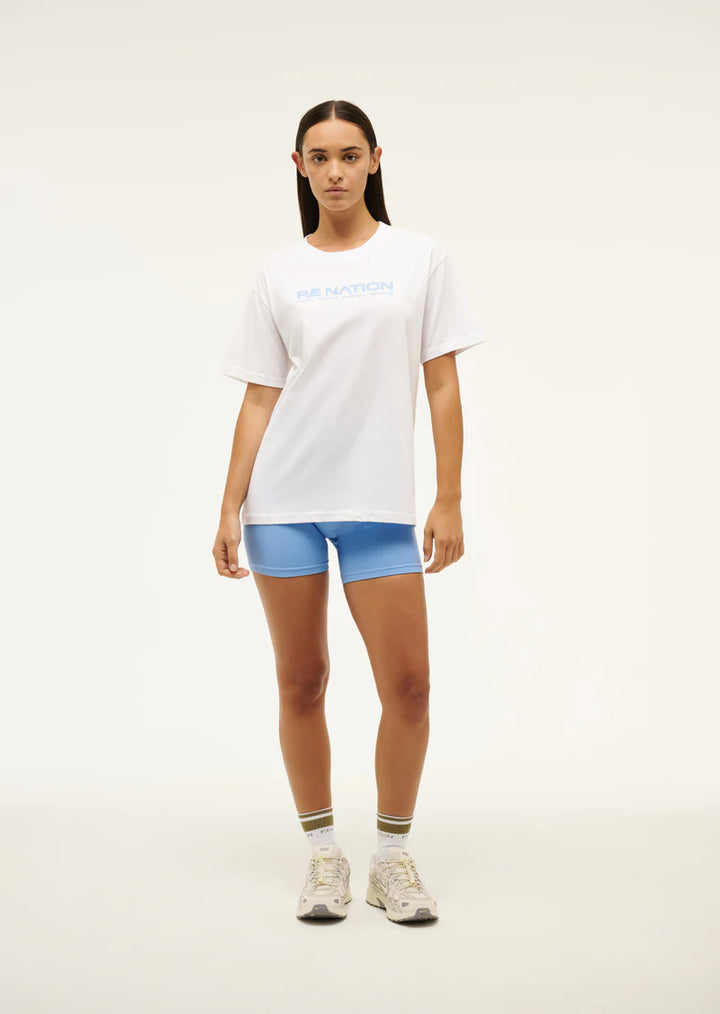 Aero SS Tee - White/Cornflower Blue
