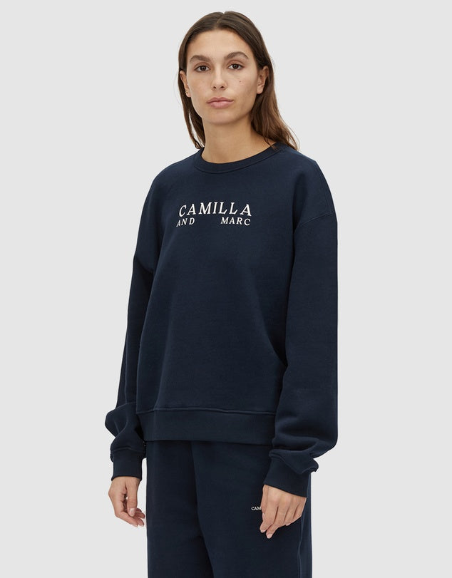 Era Graphic Sweater - Navy/White