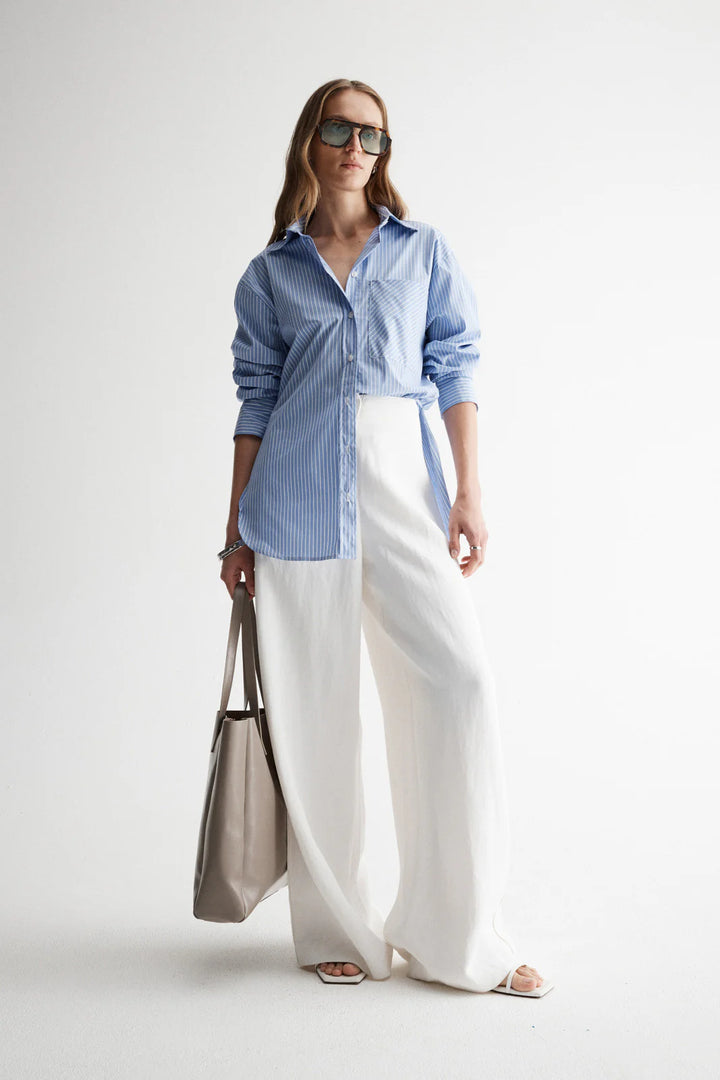 Poppy Shirt II - Blue/White Stripe
