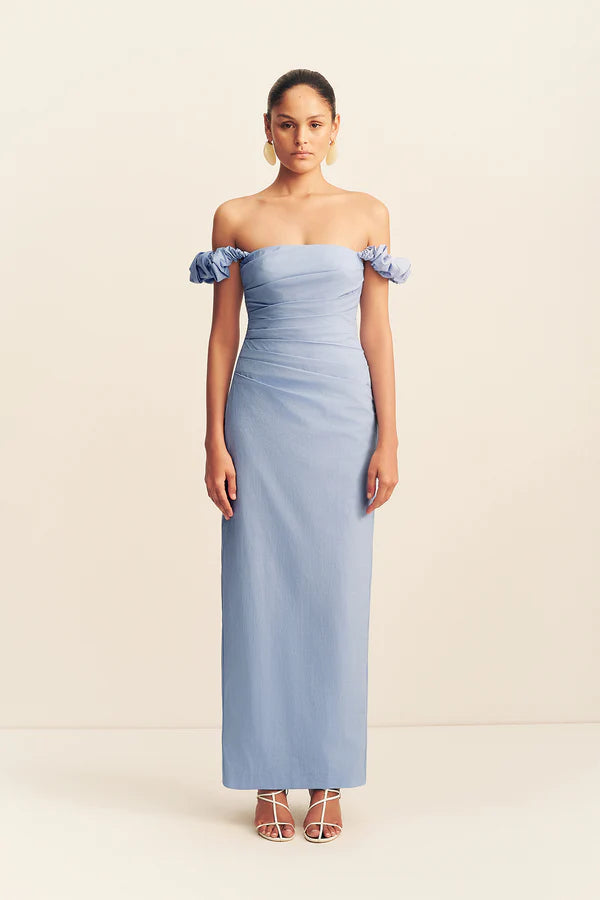 Campbell Off Shoulder Maxi Dress - Azurine
