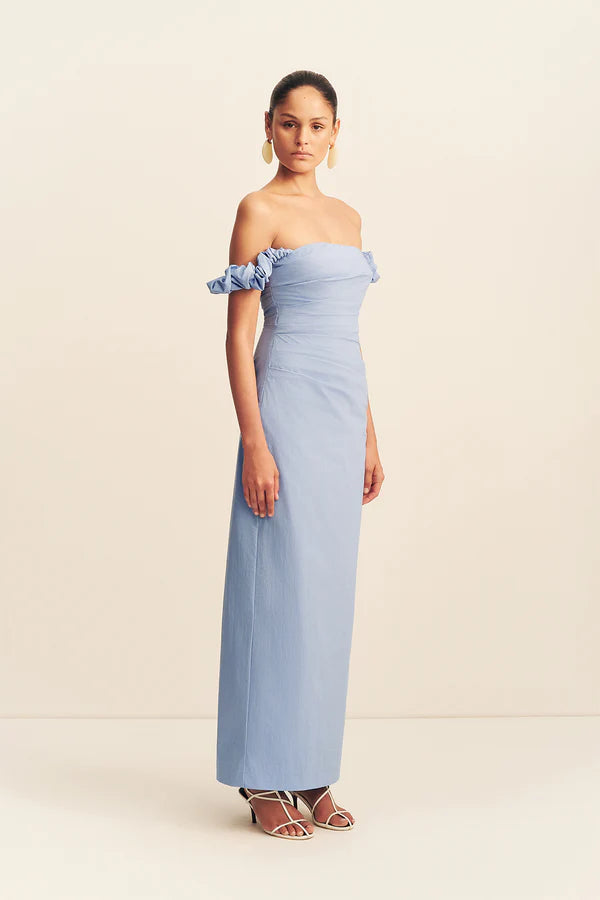 Campbell Off Shoulder Maxi Dress - Azurine