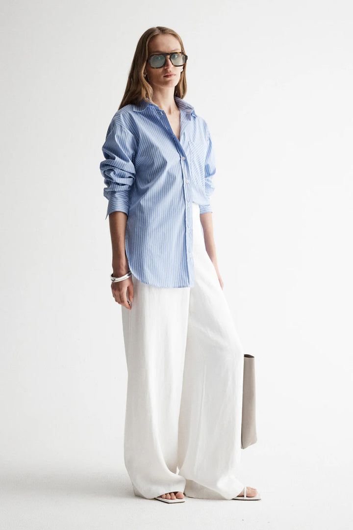 Poppy Shirt II - Blue/White Stripe