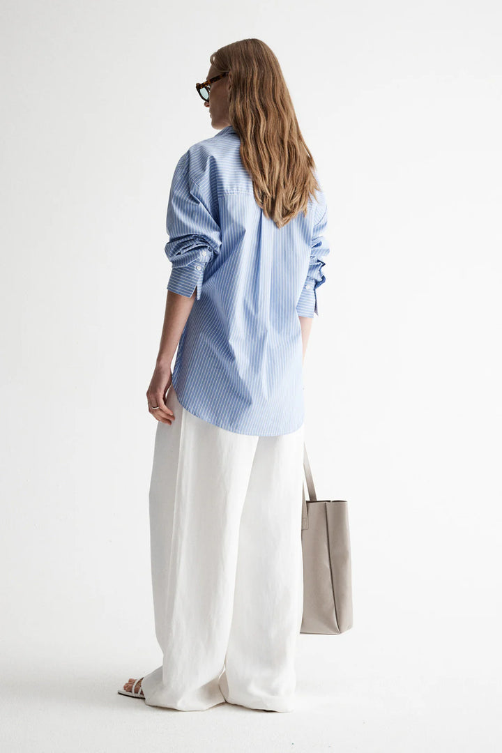 Poppy Shirt II - Blue/White Stripe