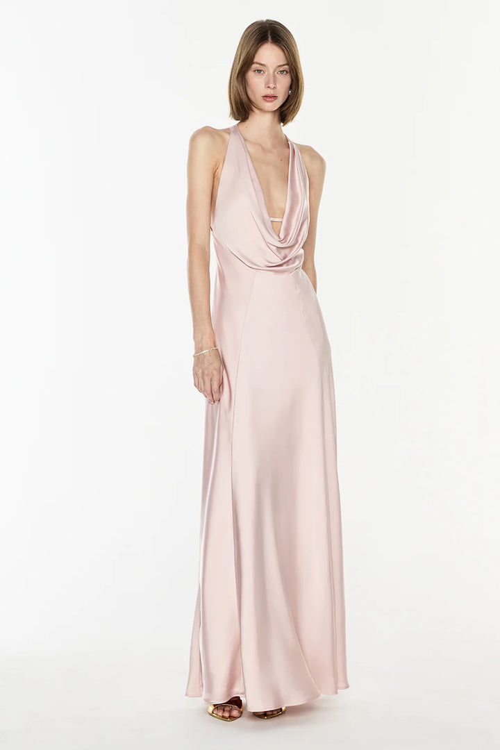 Charmed Cowl Sip Dress - Rose Pink