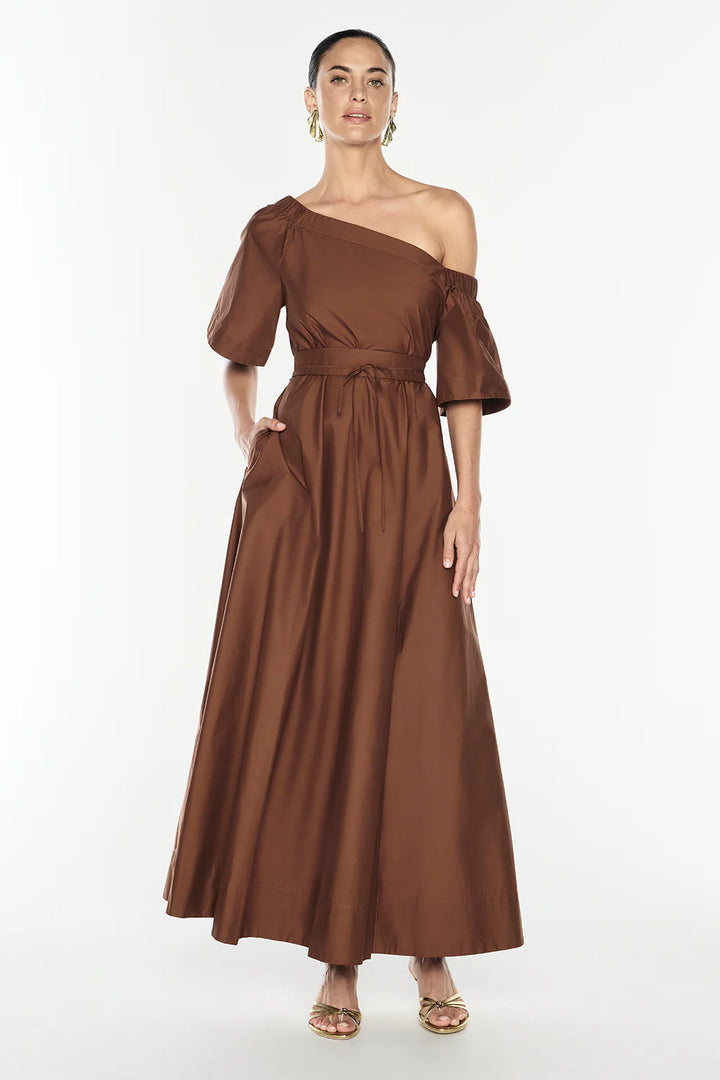 Provence Off Shoulder Dress - Cognac