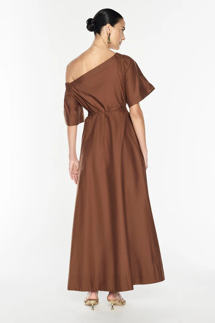 Provence Off Shoulder Dress - Cognac
