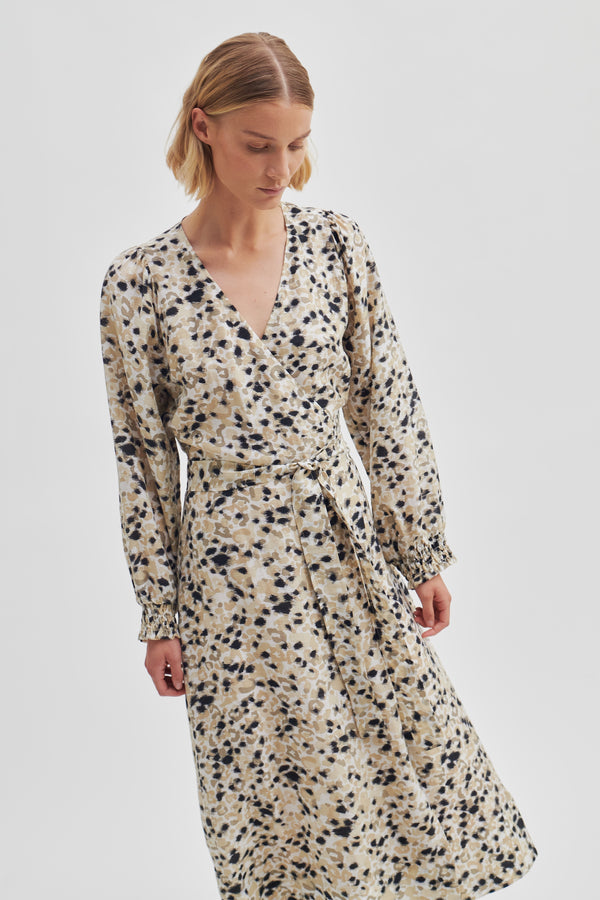 Gaura Wrap Dress - Crockery