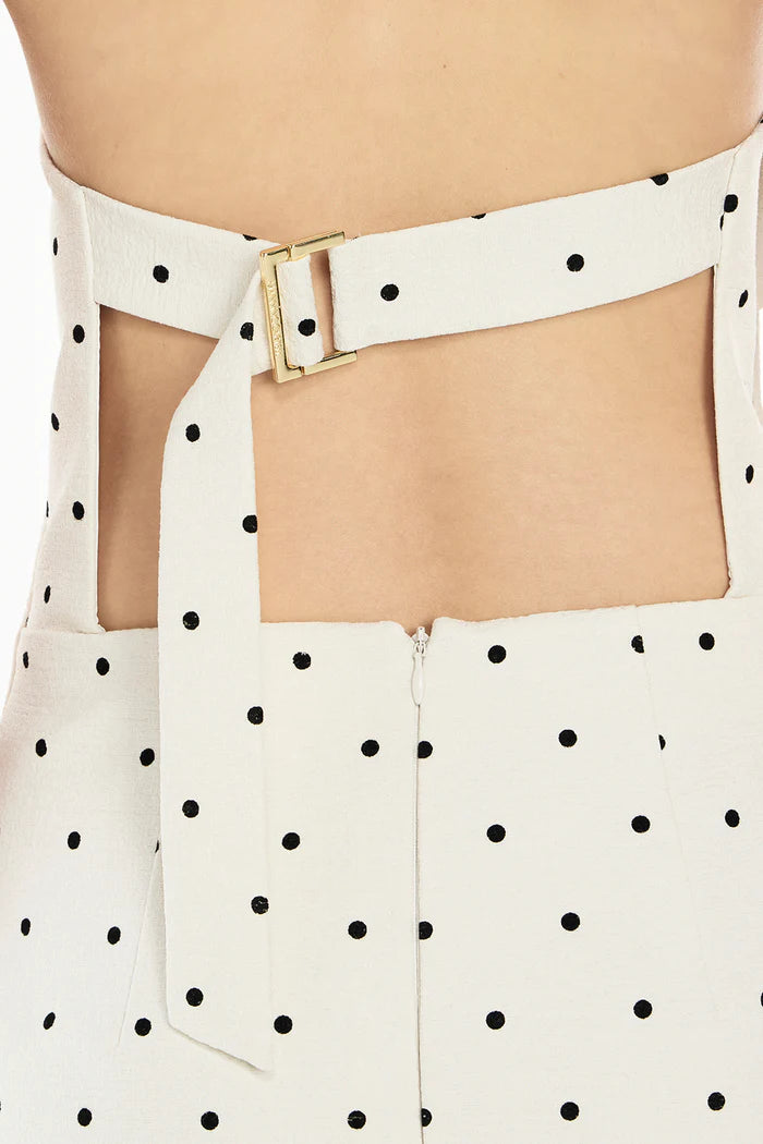 Dot Dot Dash Mini Dress - Ivory/ Black