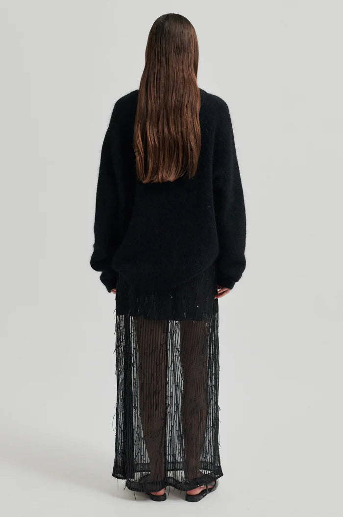 Tassel Maxi Skirt - Black