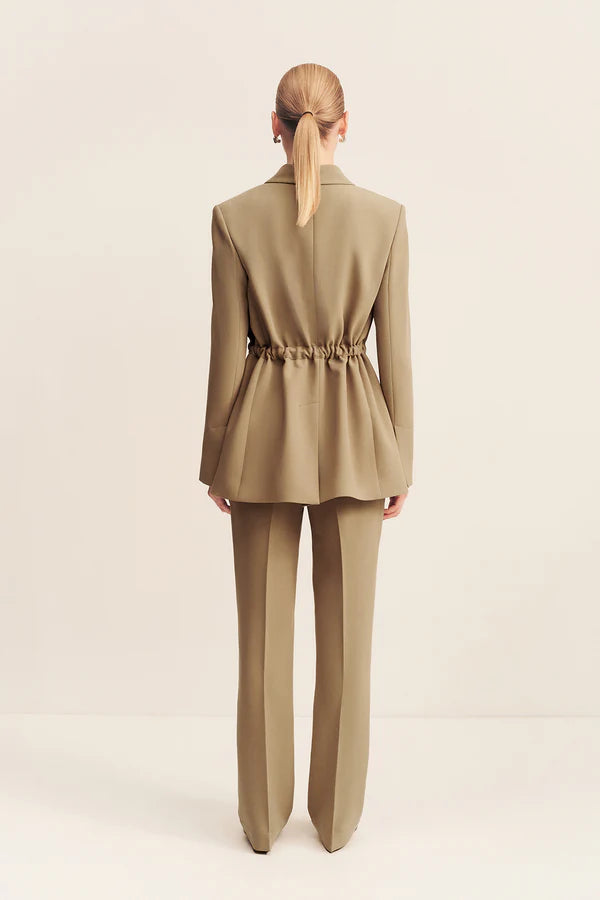 Irena Oversized Belted Blazer - Oak