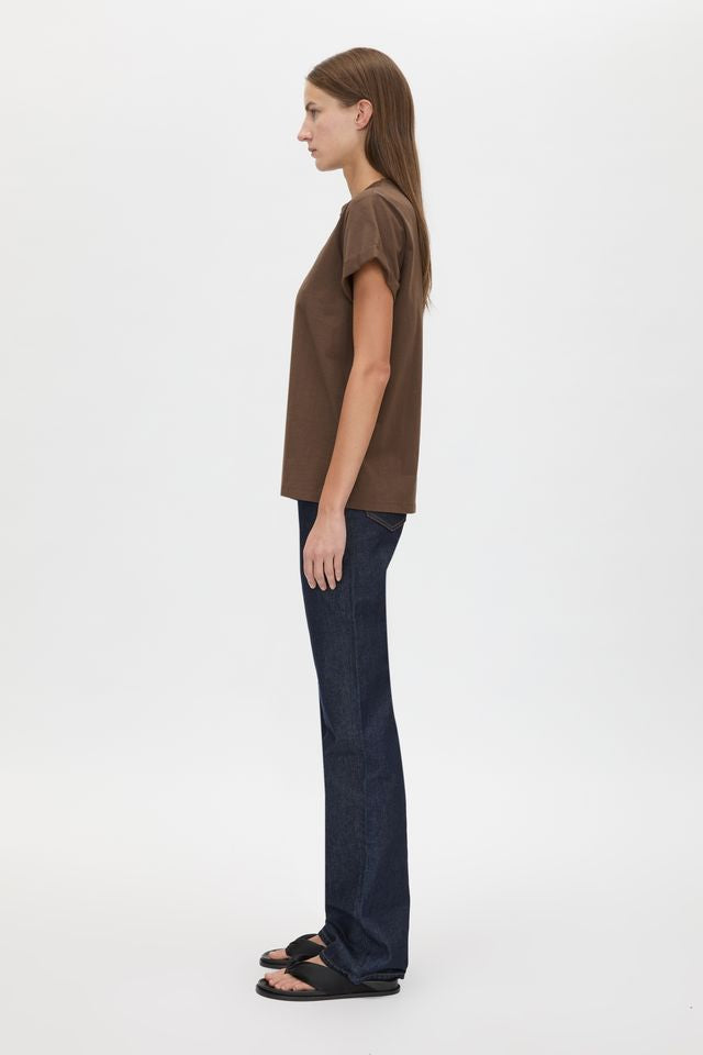 Maren Logo Roll Sleeve Tee - Chocolate