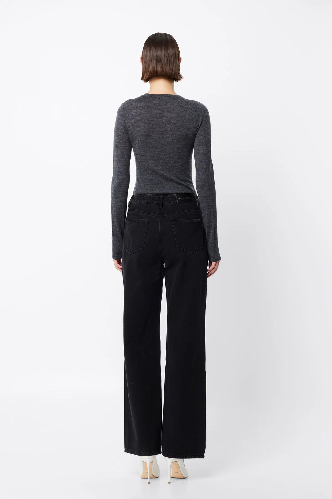 Maine Long Sleeve Merino Top - Charcoal