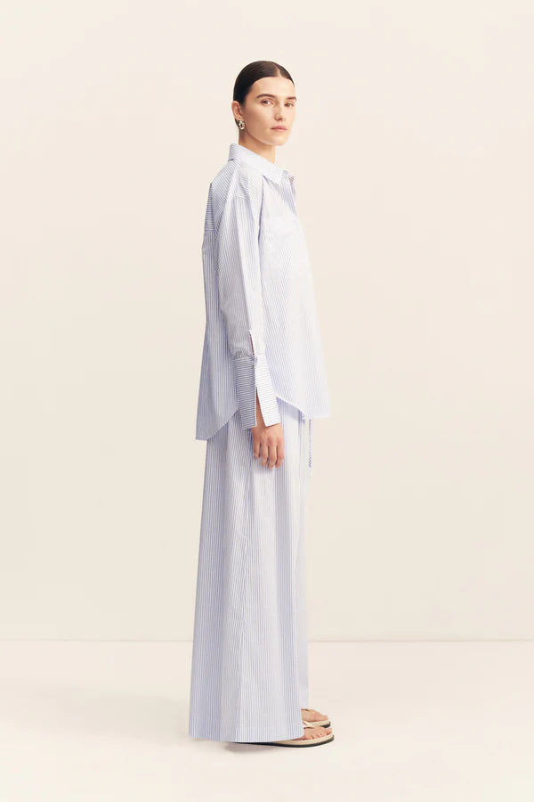 Saunders Oversized Shirt - Marine Stripe