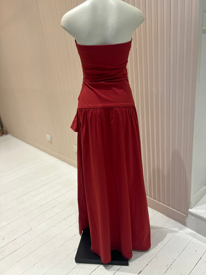 Dante Strapless Maxi Dress - Cherry