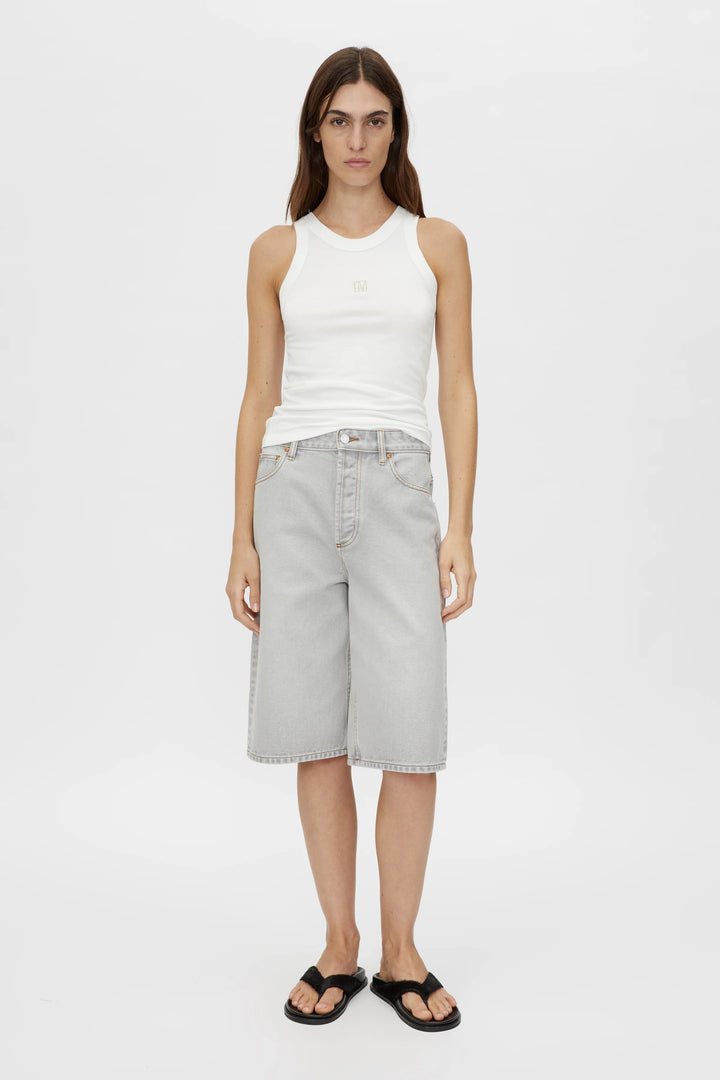 Archie Monogram Tank - Soft White