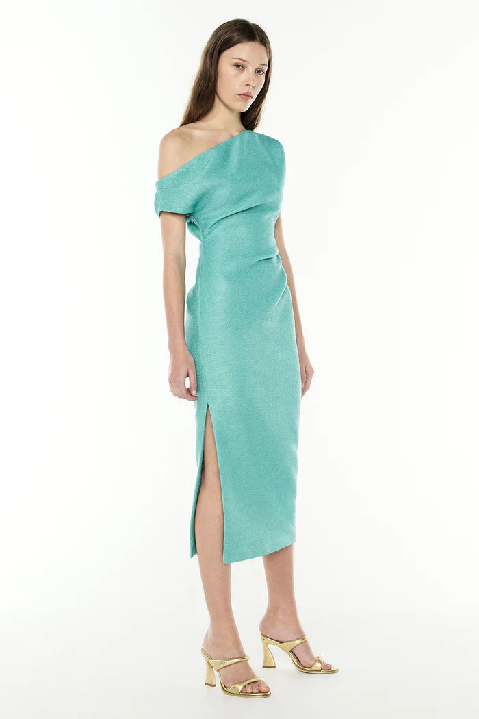 Venetian Holiday Midi Dress - Aqua