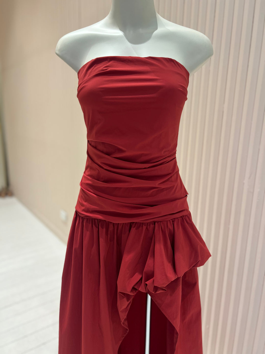 Dante Strapless Maxi Dress - Cherry
