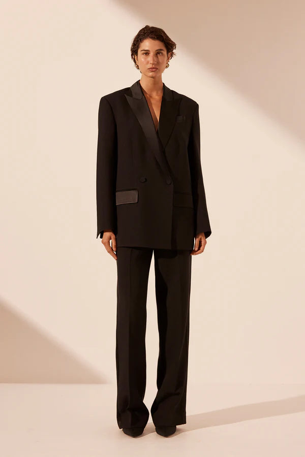 Adri Tuxedo Side Panel Pant - Black