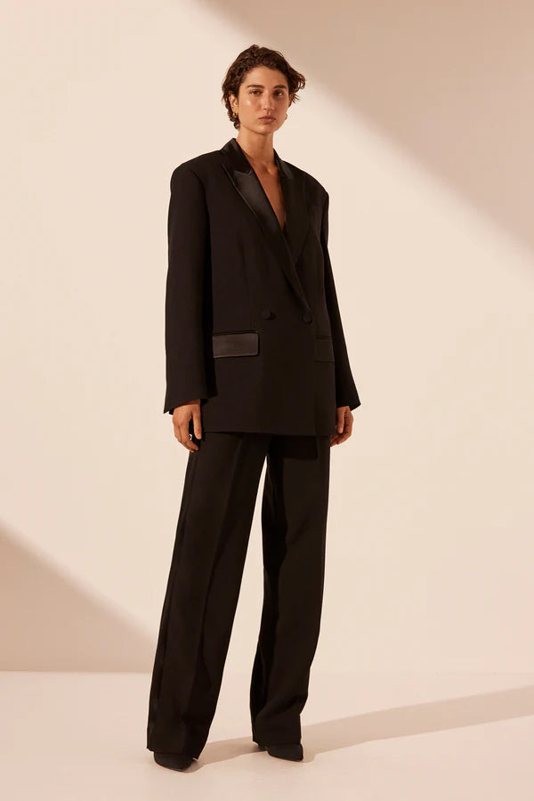 Adri Tuxedo Side Panel Pant - Black