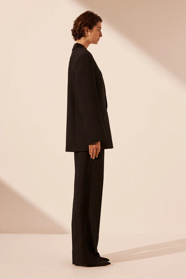 Adri Tuxedo Side Panel Pant - Black