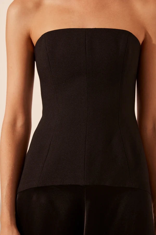 adri strapless panelled maxi dress black Shona Joy Adri Strapless Paneled Maxi Dress