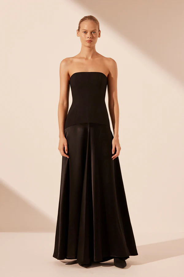 Adri Strapless Maxi Dress - Black