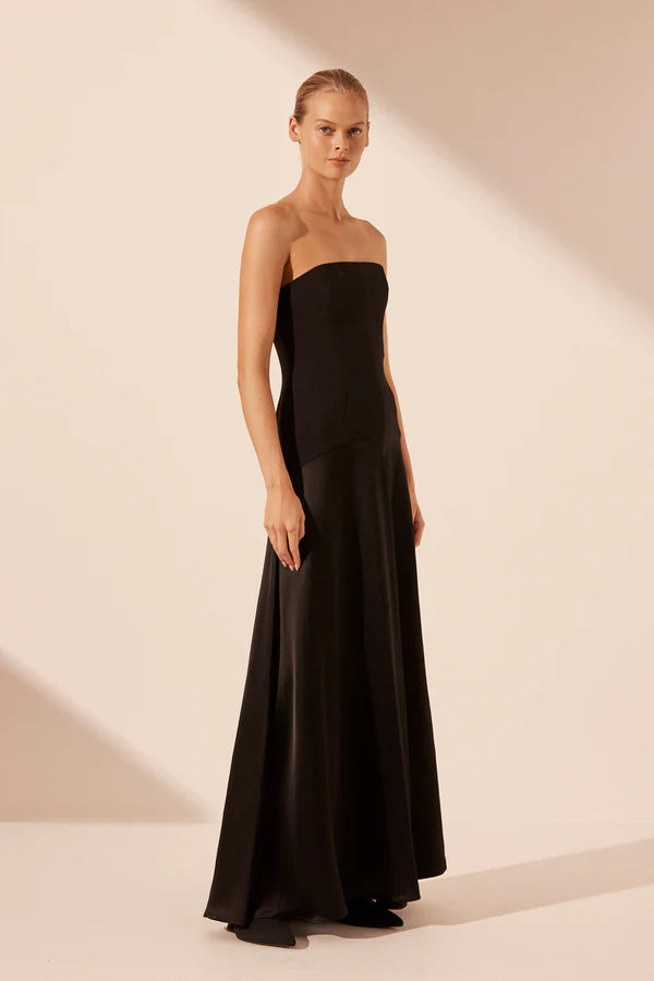 Adri Strapless Maxi Dress - Black