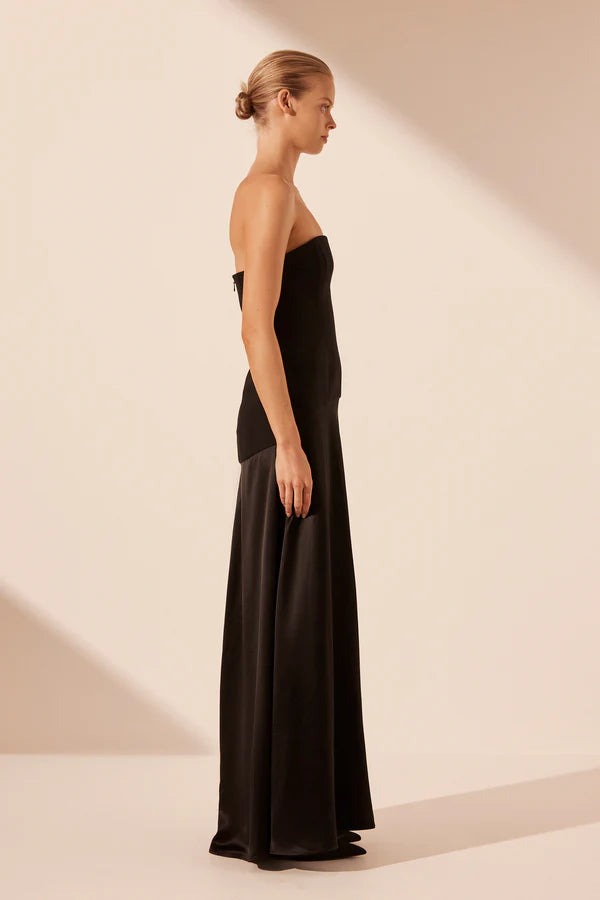 adri strapless panelled maxi dress ADRI STRAPLESS PANELLED MAXI DRESS | BLACK | DRESSES