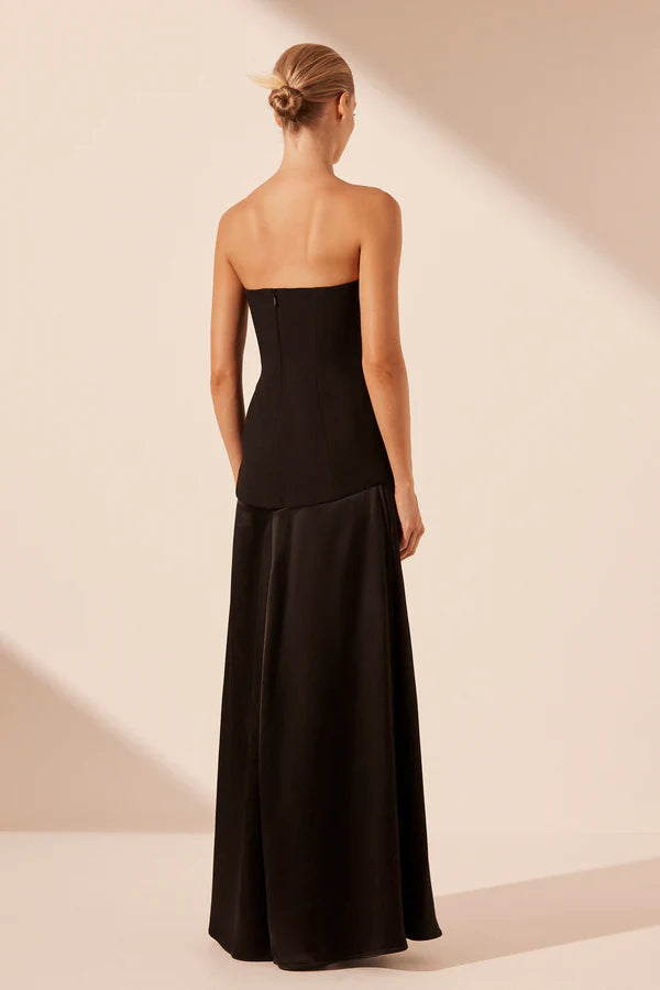 Adri Strapless Maxi Dress - Black