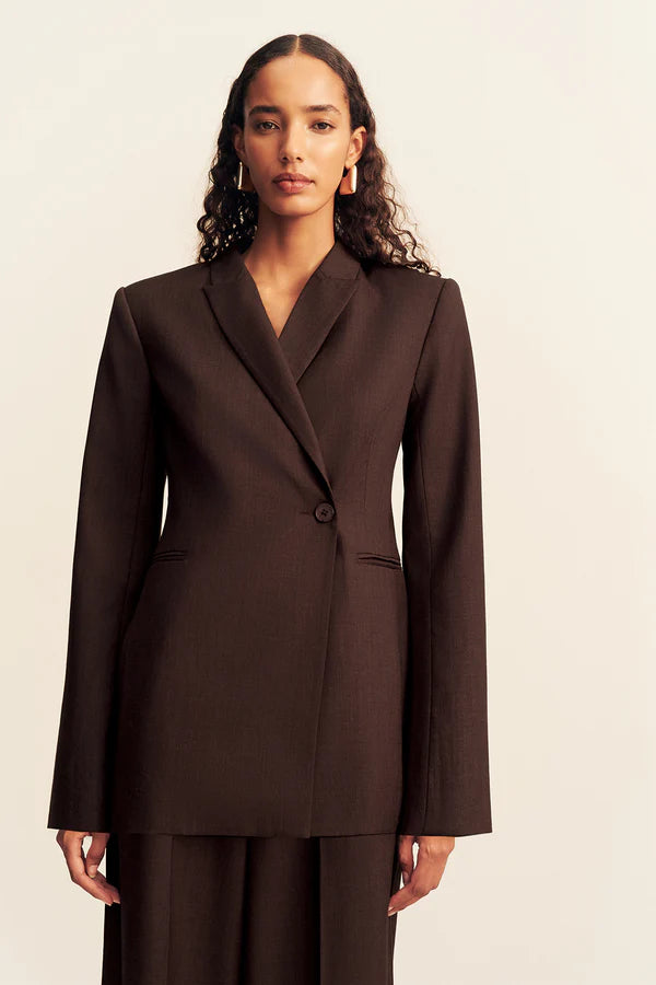 Asher Double Breasted Blazer - Ristretto